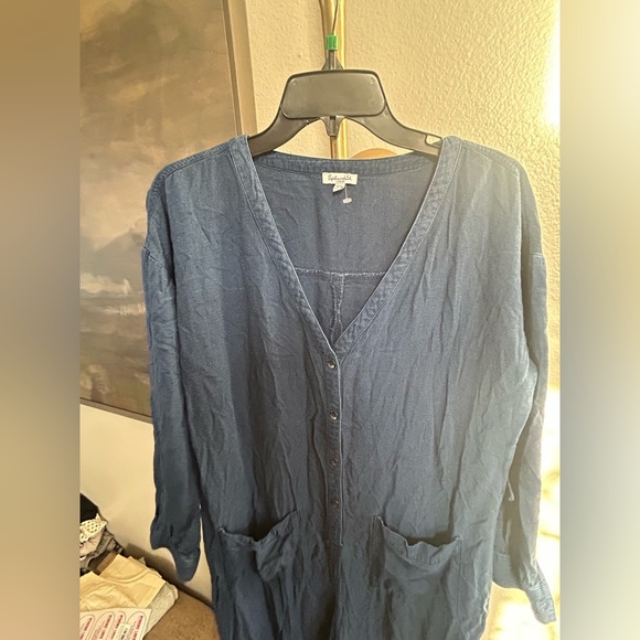 Splendid Navy Button-Front Jumpsuit - Picture 11 of 16